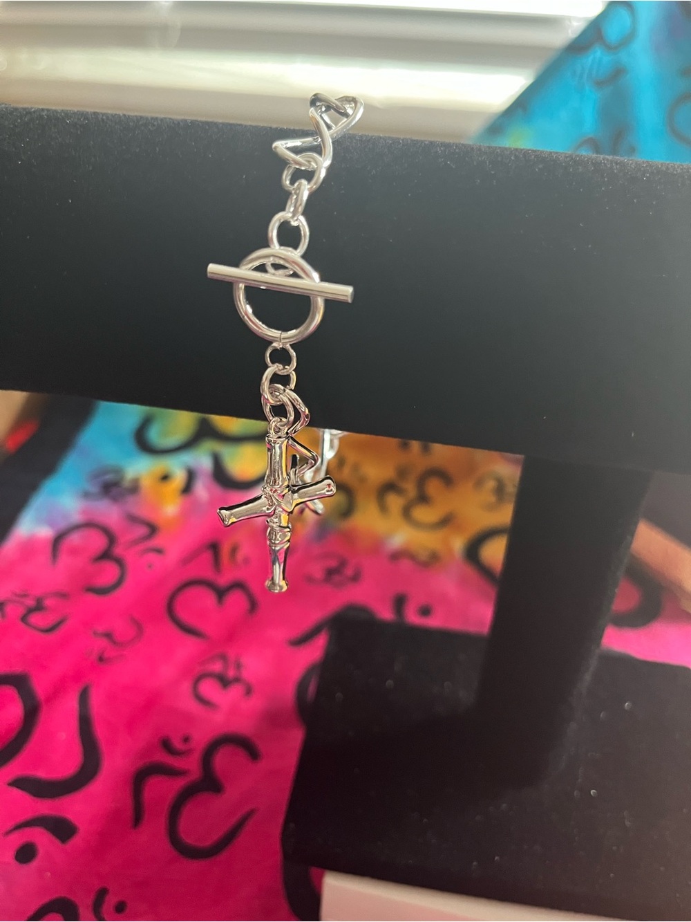 New 925 Sterling Silver Infinity Link Crucifix Charm Bracelet – 8”